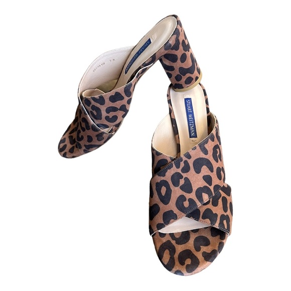 Stuart Weitzman galene crisscross slide tiger print sandal - Picture 4 of 11